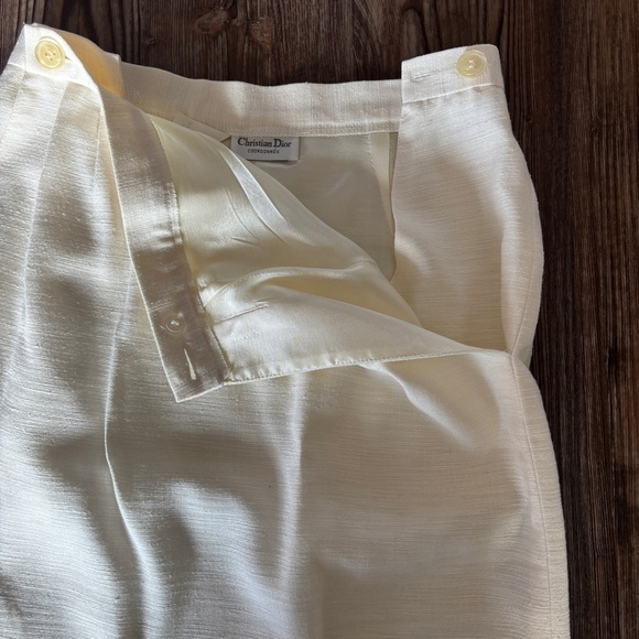 Vintage Christian Dior Elegant Cream Women's Skirt Size 8 With Pockets! - Picture 14 of 14